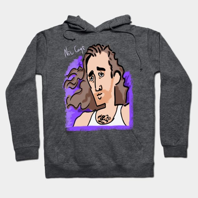 nicolas cage cartoon Hoodie by Jang andong